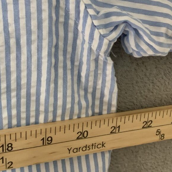 Southern Marsh Shirt Men Sz Medium Seersucker Short Sleeve Button Blue Preppy - Picture 6 of 9